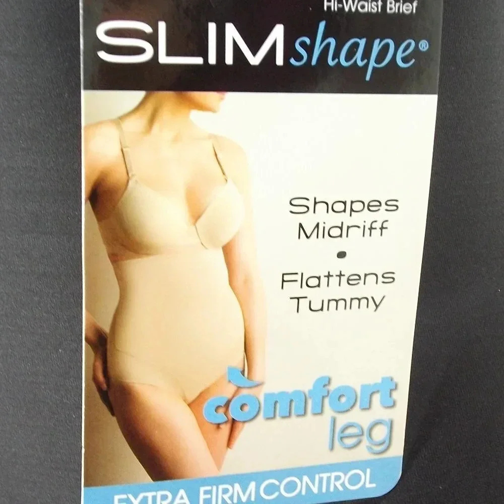 MEDIUM Sears Slim Shape Comfort Leg High Waist Hi-Waist Brief Nude NWT‎
